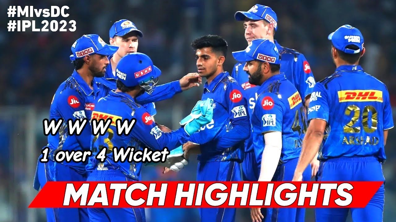 DC vs MI Match 16th IPL 2023 Match Highlights | mi vs dc ipl highlights | ipl 2023 1 Over 4 Wicket