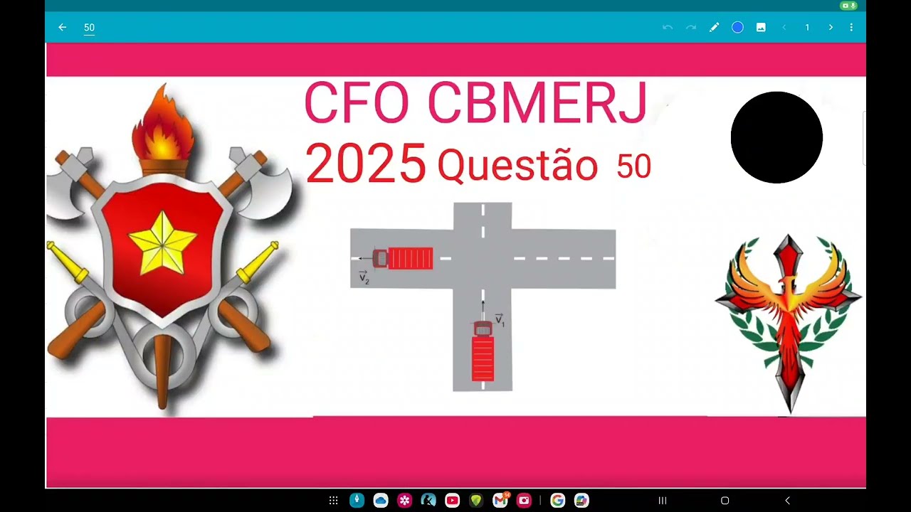 CFO CBMERJ 2025 questão 50,Um caminhão dos bombeiros, com massa de 18 toneladas, se desloca inicial