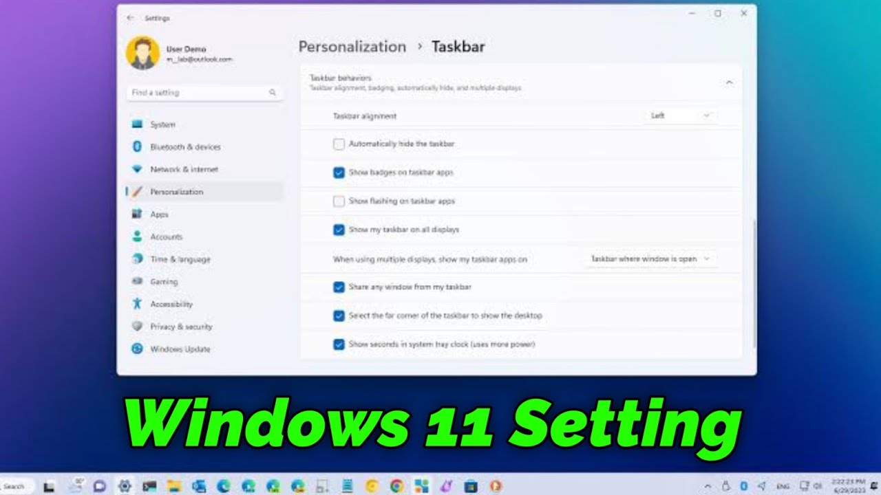 Window 11 Setting, Taskbar, Accessibility | Windows 11 Tutorial (v18)
