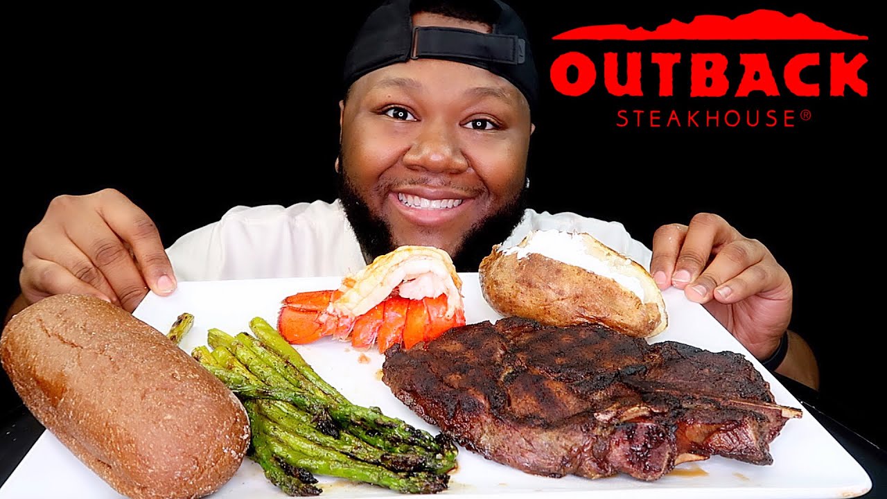 22 Oz Ribeye + Lobster | Outback Steakhouse | Mukbang