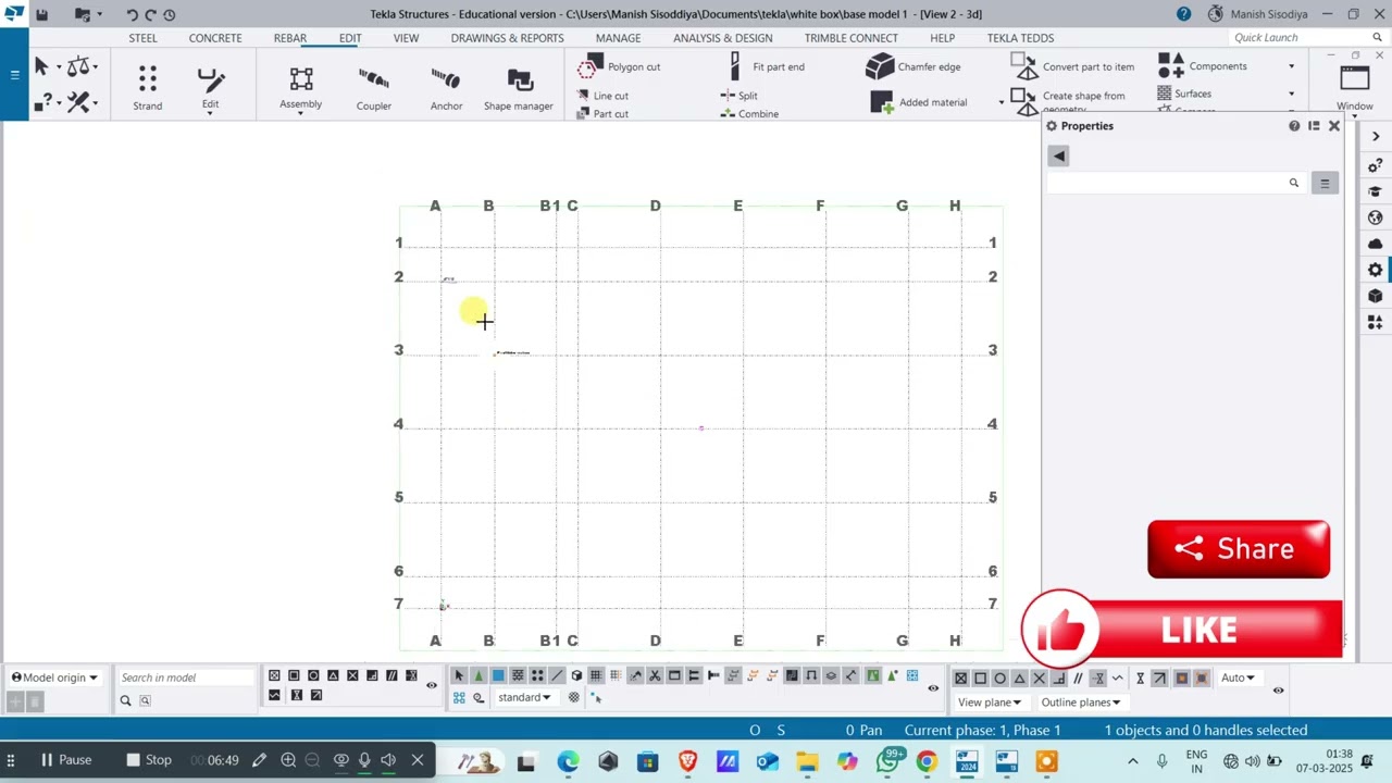 wall creation in tekla structure | wall opening | wall cutting | concrete panel | panel creation