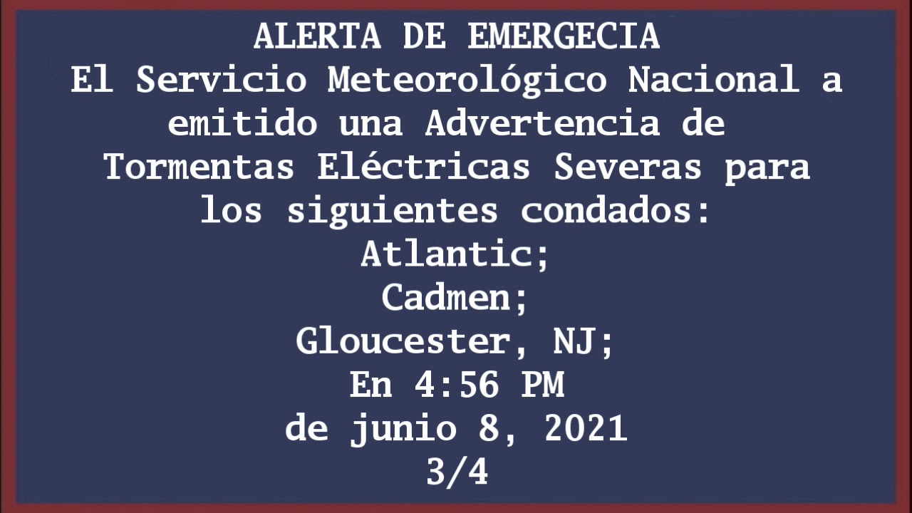 EAS Severe Thunderstorm Warning for Vineland, New Jersey 06/08/21 (New DASDEC Screen Test)