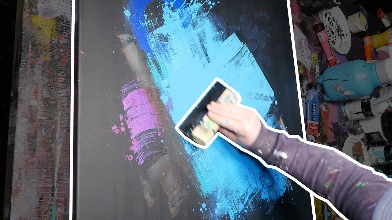 Acrylic Abstract Painting | Speedart demonstration | Noseslide