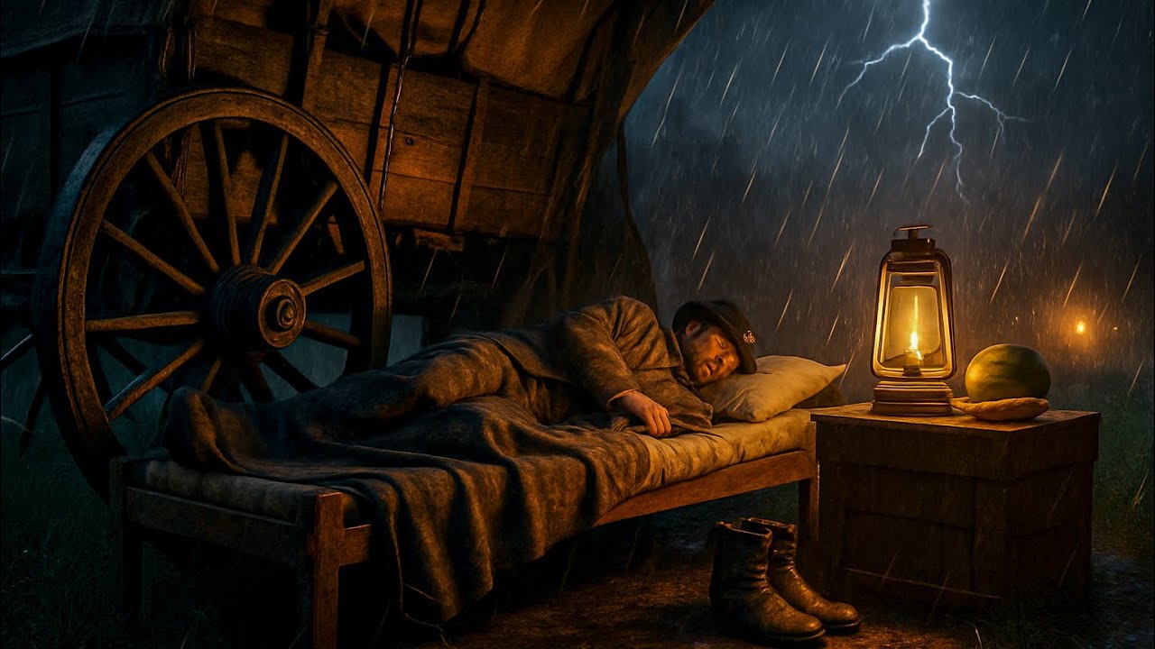 Arthur Alone in the Wilderness | Peaceful Wagon Tent Thunderstorm|RDR2 ASMR 