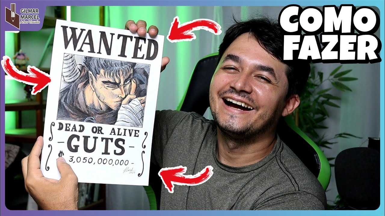 COMO CRIAR UM CARTAZ DE PROCURADO DO GUTS BERZERK ESTILO ONE PIECE PASSO A PASSO