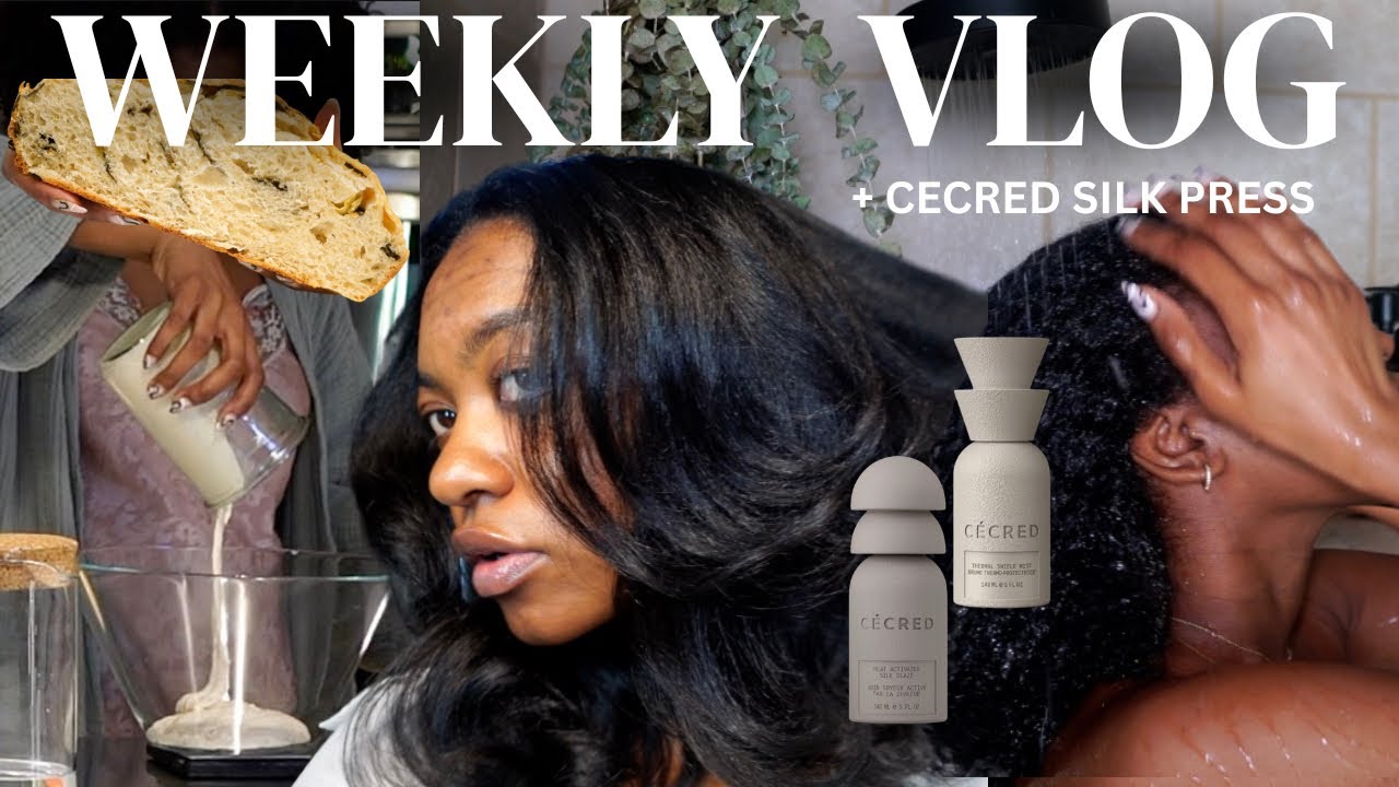 CECRED silk press + making sourdough + movie premiere GRWM! | weekly vlog | 