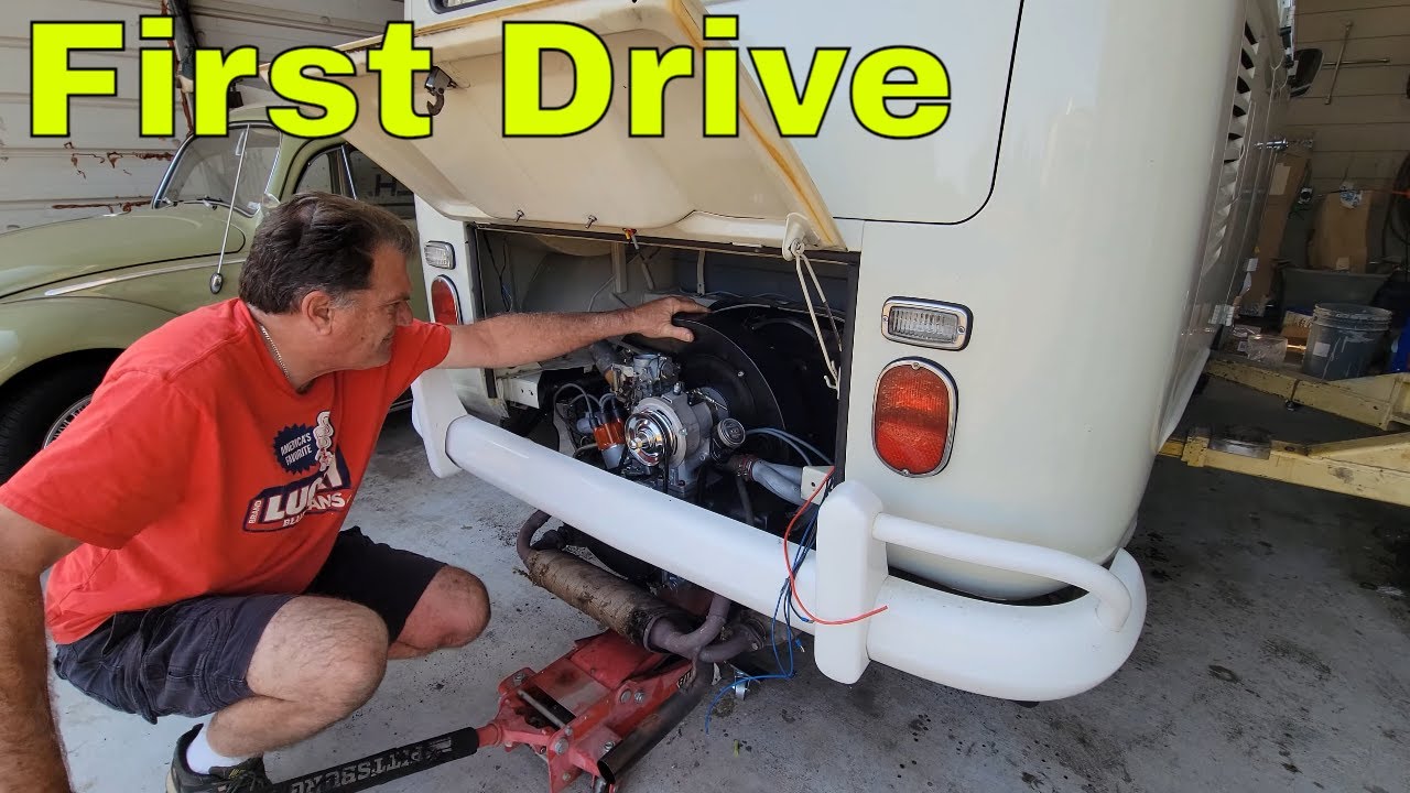 First Drive NEW VW Air cooled Engine 67 Westfalia camper Drive good?