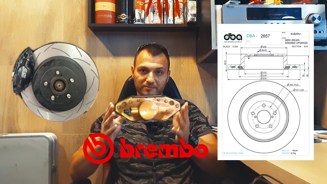 Установка задних тормозов Brembo Gold на Субару НЕ STI + порошковая покраска. СУБАРУ НА КОМПРЕССОРЕ.