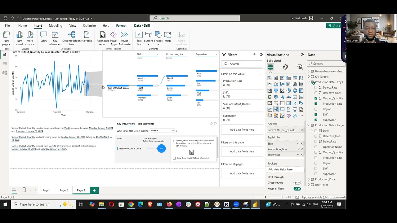 📊 Power BI AI Visuals Tutorial  Key Influencers, Decomposition Trees & Q&A Insights