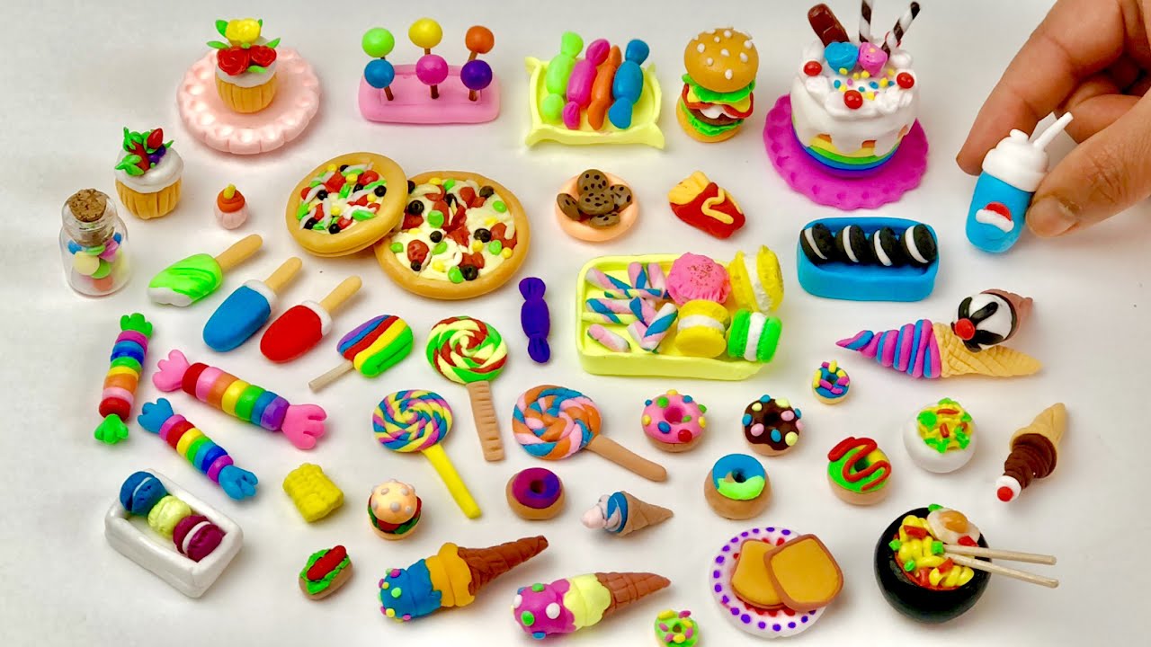 DIY How To Make Miniature Realistic Food Items with polymer clay | clay mini food tutorial | Part 1