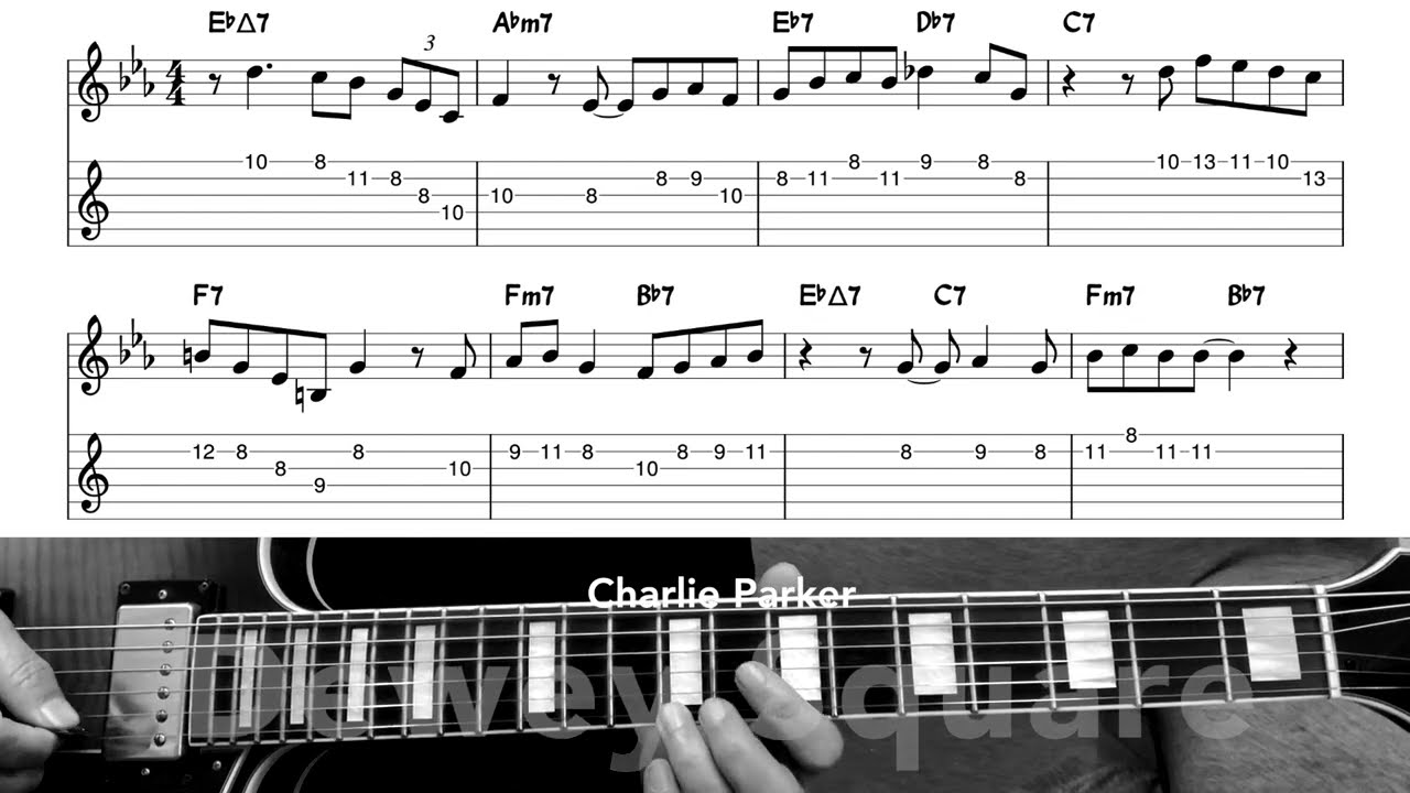 Dewey Square | Charlie Parker - Head Transcription + TAB