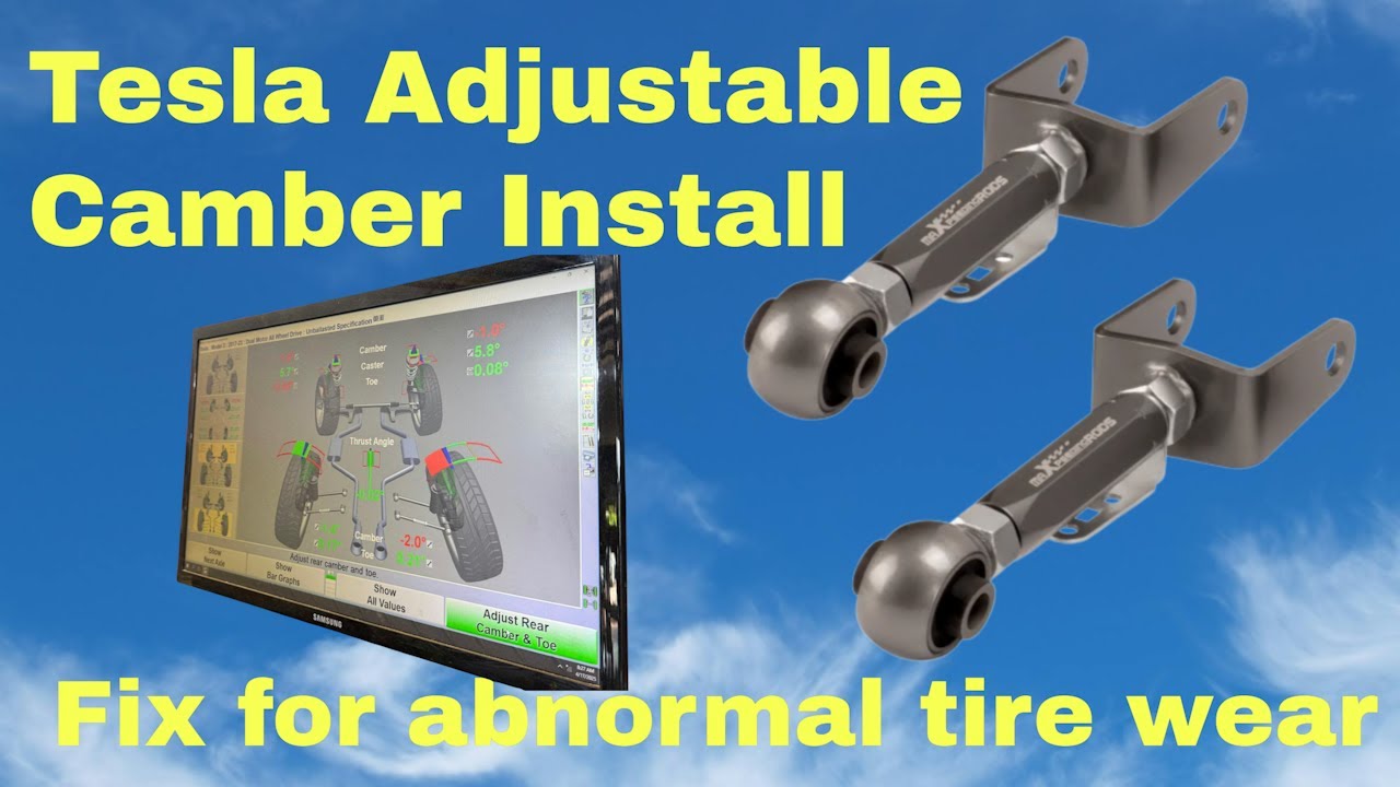 Tesla Model 3 Adjustable Camber install #model3 #tesla #camber