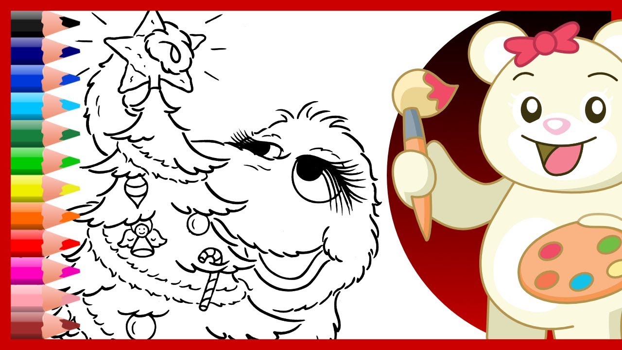 Snuffleupagus Decorates Christas Tree | Sesame Street Holiday Coloring - Kids Learn Colors