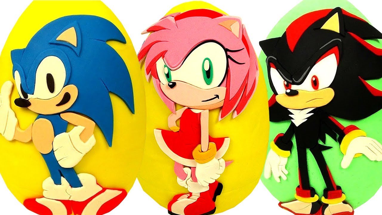 3 Huevos Sorpresas Gigantes de Sonic, Amy Rose, Shadow the Hedgehog de Sonic el Erizo en Espa&ntilde;ol