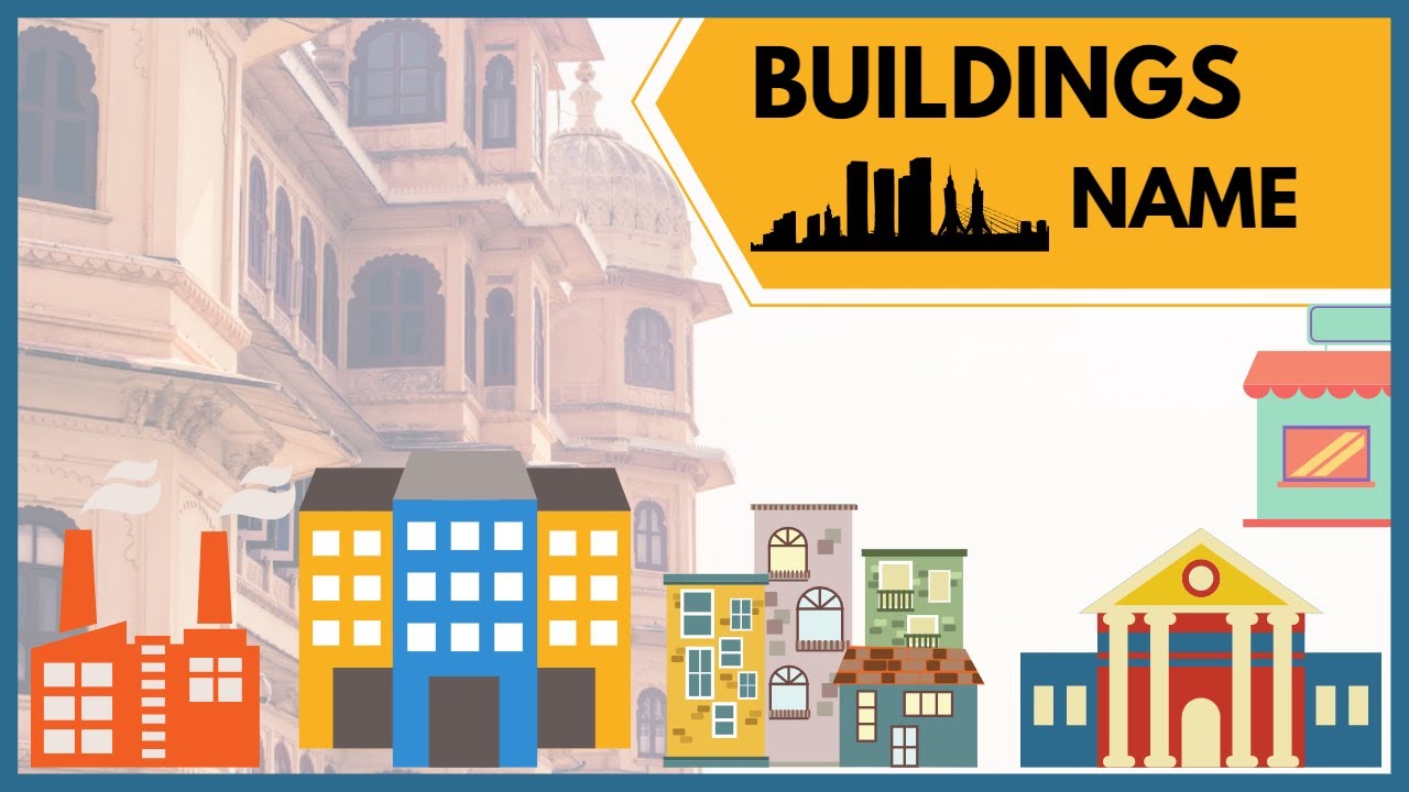 BUILDING NAME, इमारतों  के नाम, building names for kids, learn building names, basic vocabulary