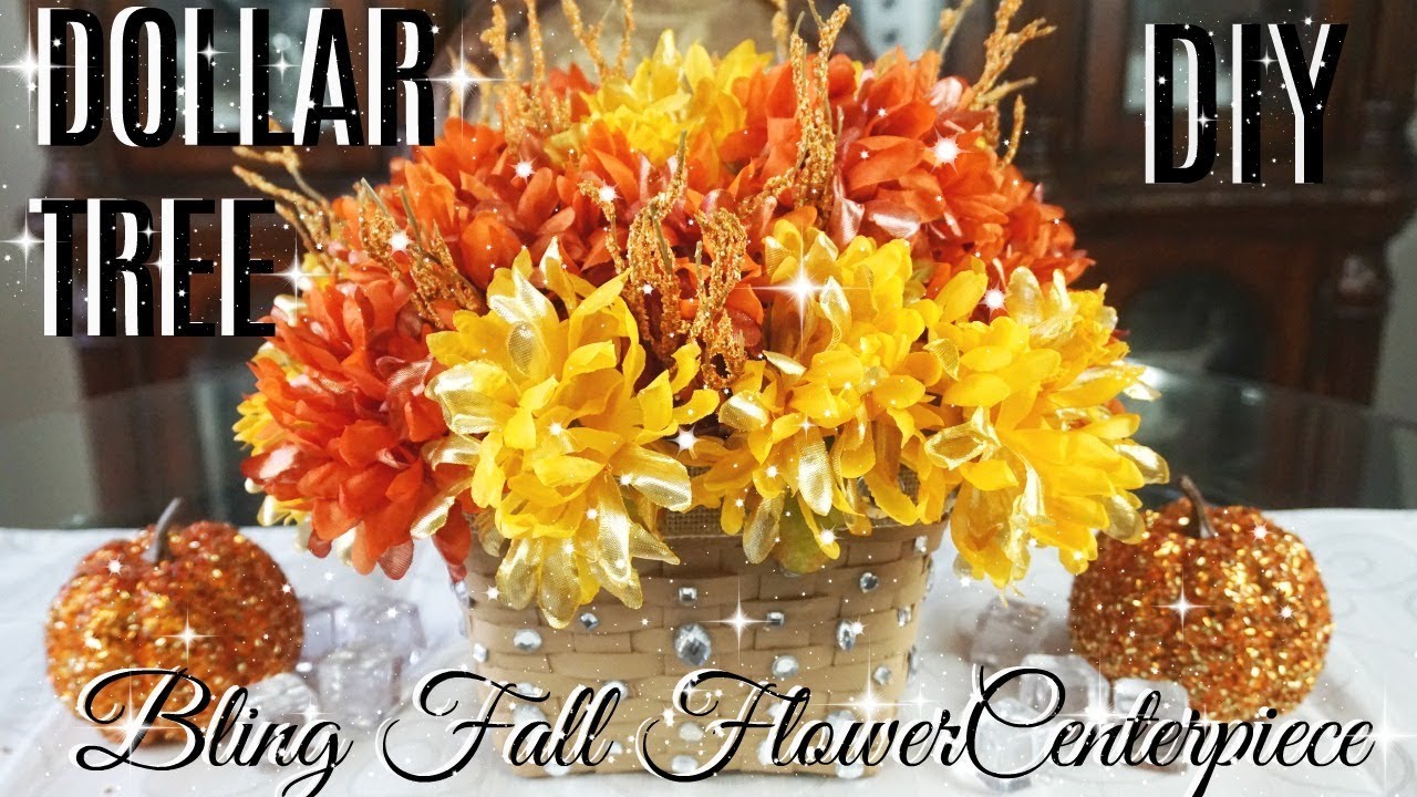 DIY DOLLAR TREE BLING FALL CENTERPIECE 💎 DIY GLAM FALL DECOR FLOWERS 🌹 DIY GLAM HOME DECOR 💎