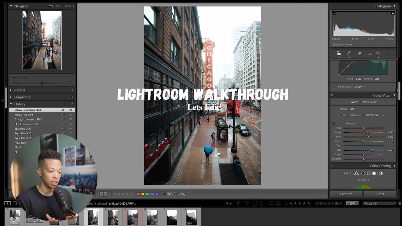 Пошаговое руководство по Lightroom. Как я редактирую свои уличные фотографии! Театр Чикаго.