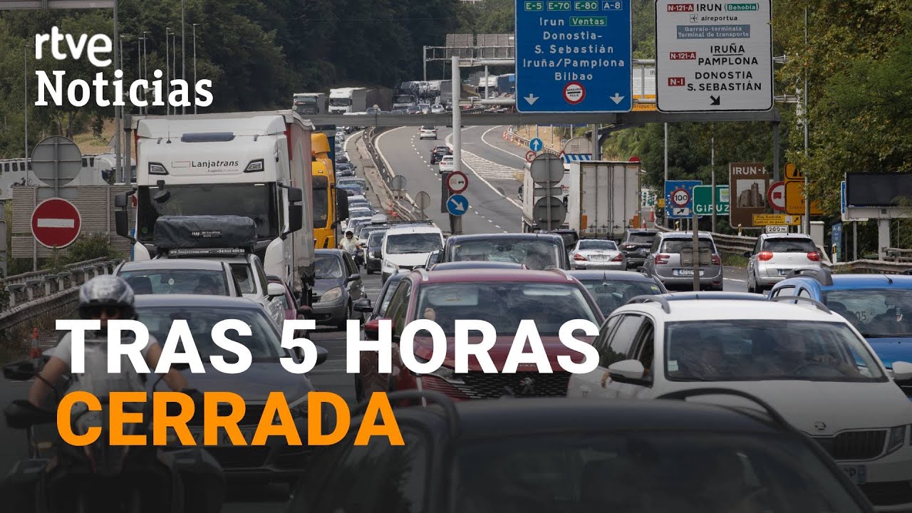 FRONTERA IRÚN-BIRIATOU: REABREN el PASO FRONTERIZO a los CAMIONES y DISMINUYEN las RETENCIONES| RTVE