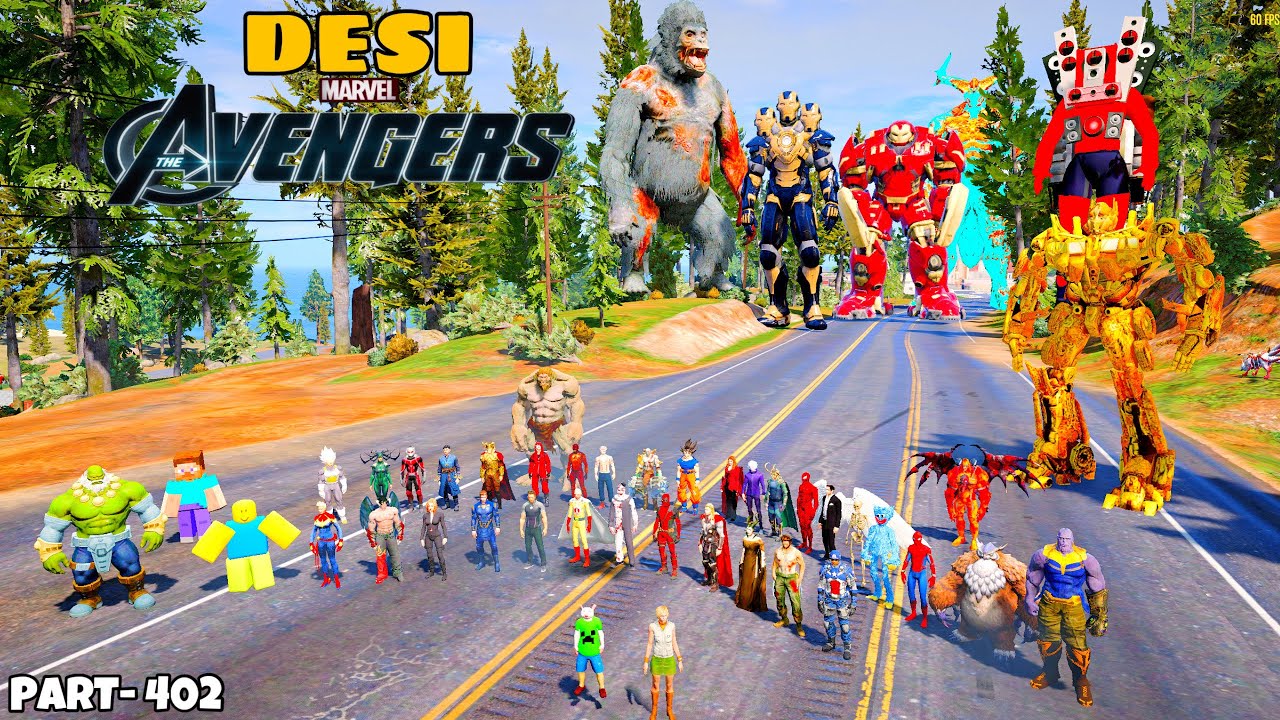 DESI Avengers and Goku Spreading Happiness in Los Santos with Roblox in GTA 5 | GTA V MODS #402