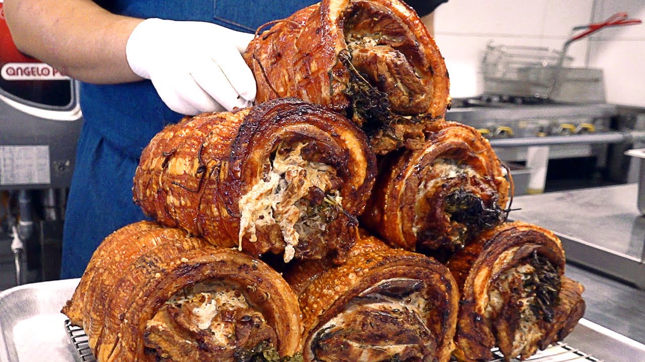 мясная бомба! американский стиль хрустящий бутерброд с мясом - корейская уличная еда
