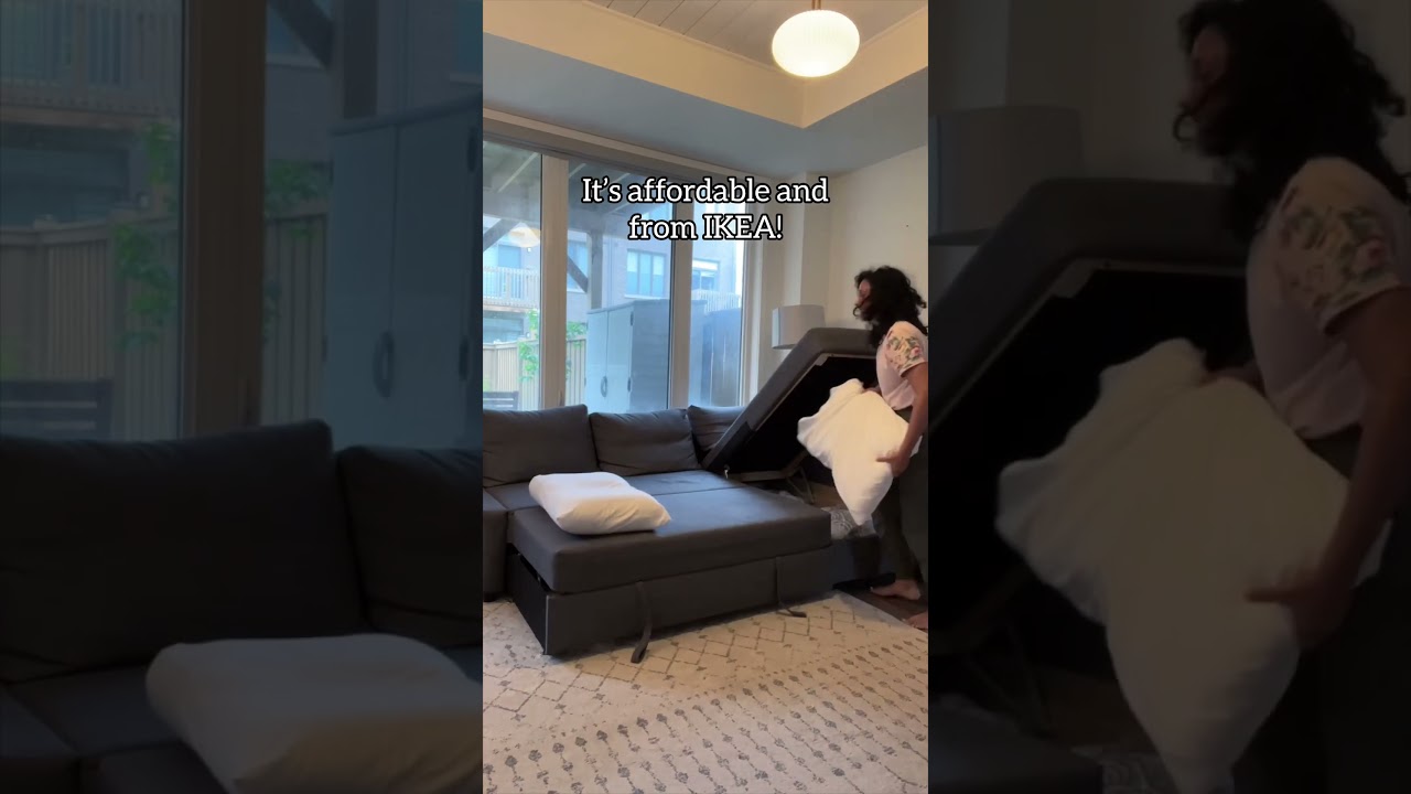 We&rsquo;ve had this IKEA FRIHETEN sofa for 10 years! It&rsquo;s the perfect sofa bed with storage #sofabed