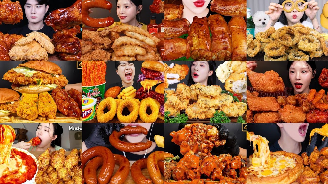 2&times; SPEED EATING SOUND | BEST KOREAN COMPILATION | ASMR FAST FOOD MUKBANG  | 2 VID&Eacute;O IN 1 | ASMR 
