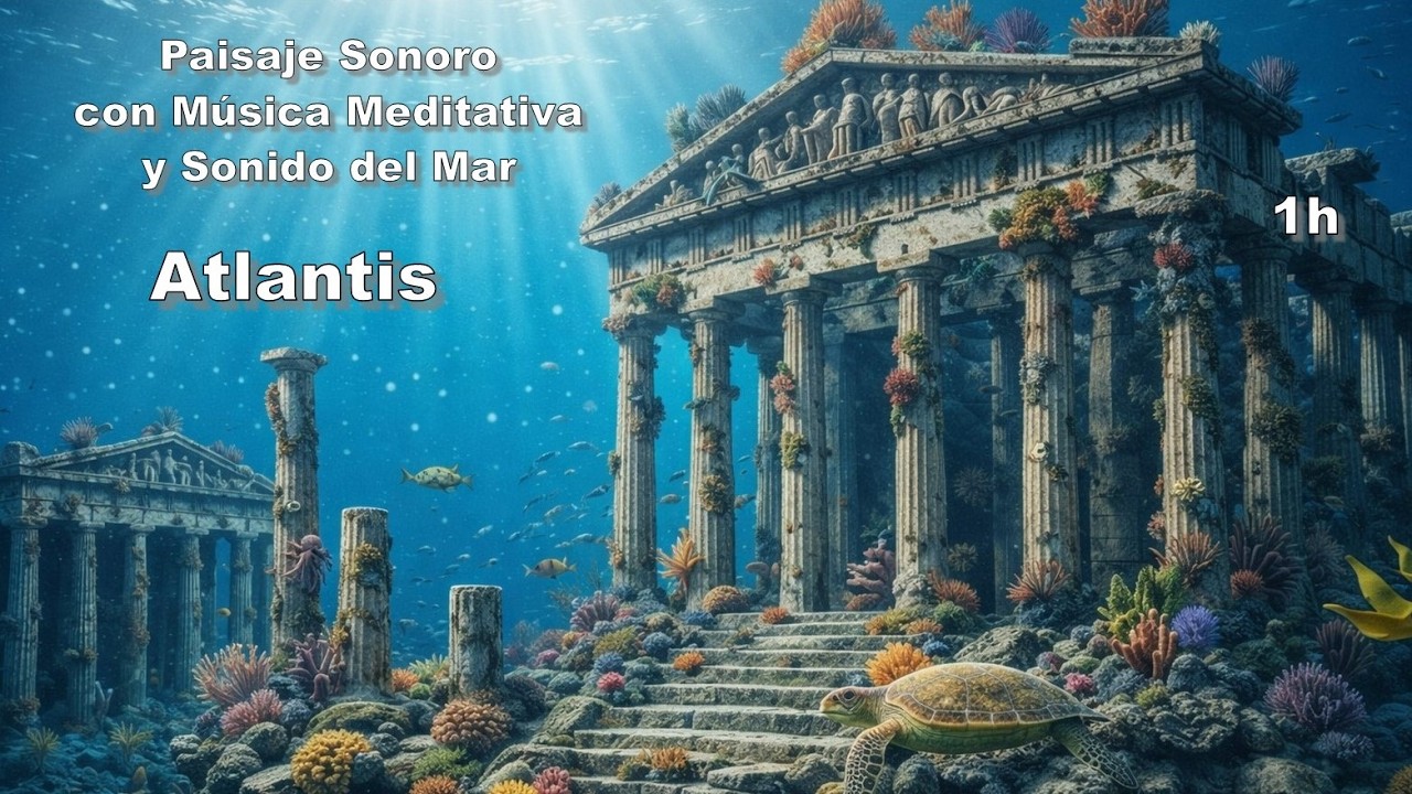 Paisaje Sonoro de Atlantis 🧜‍♂️🌊 Música de Relajación y Sonido del Mar para Meditar y Trabajar