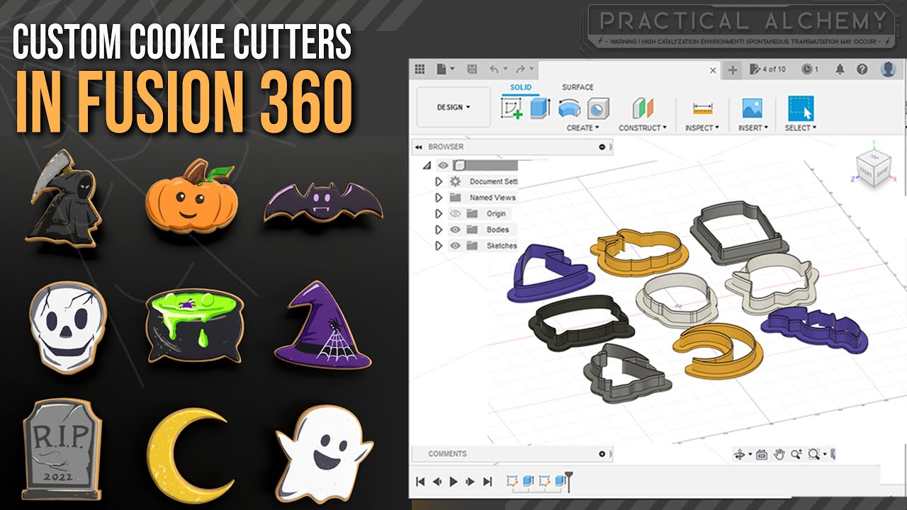 How to Make Your Own Halloween Cookie Cutters - 3D Printable - Fusion 360 Beginner Tutorial [2022]