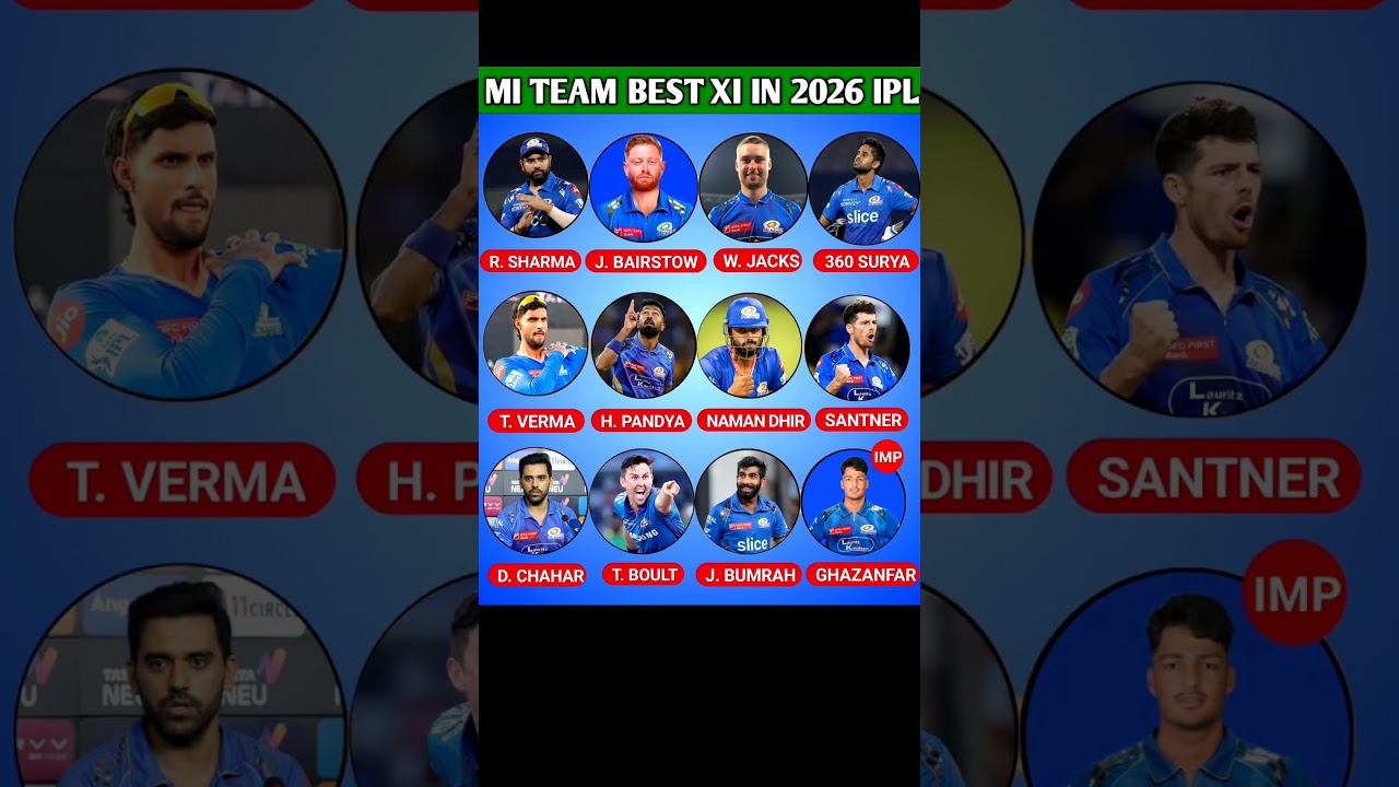 Mi Strongest Playing 11 Ipl 2026💥☠️#shorts #rcbians #trending #mumbaiindians #playing11 #ipl