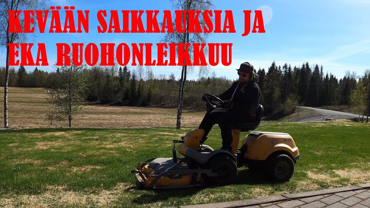 Kevät saikkauksia ja eka ruohonleikkuu