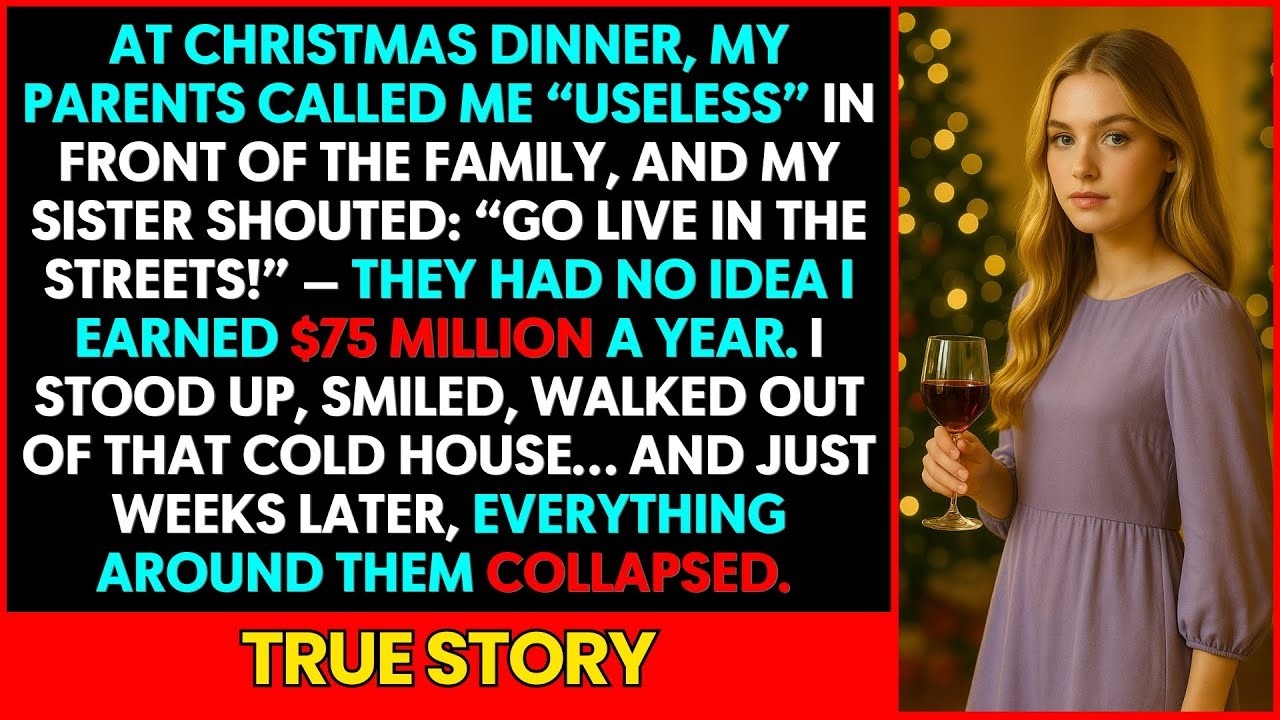 At Christmas Dinner My Sister Shouted “Go Live in the Streets” — She Had No Idea I Was a Milliona