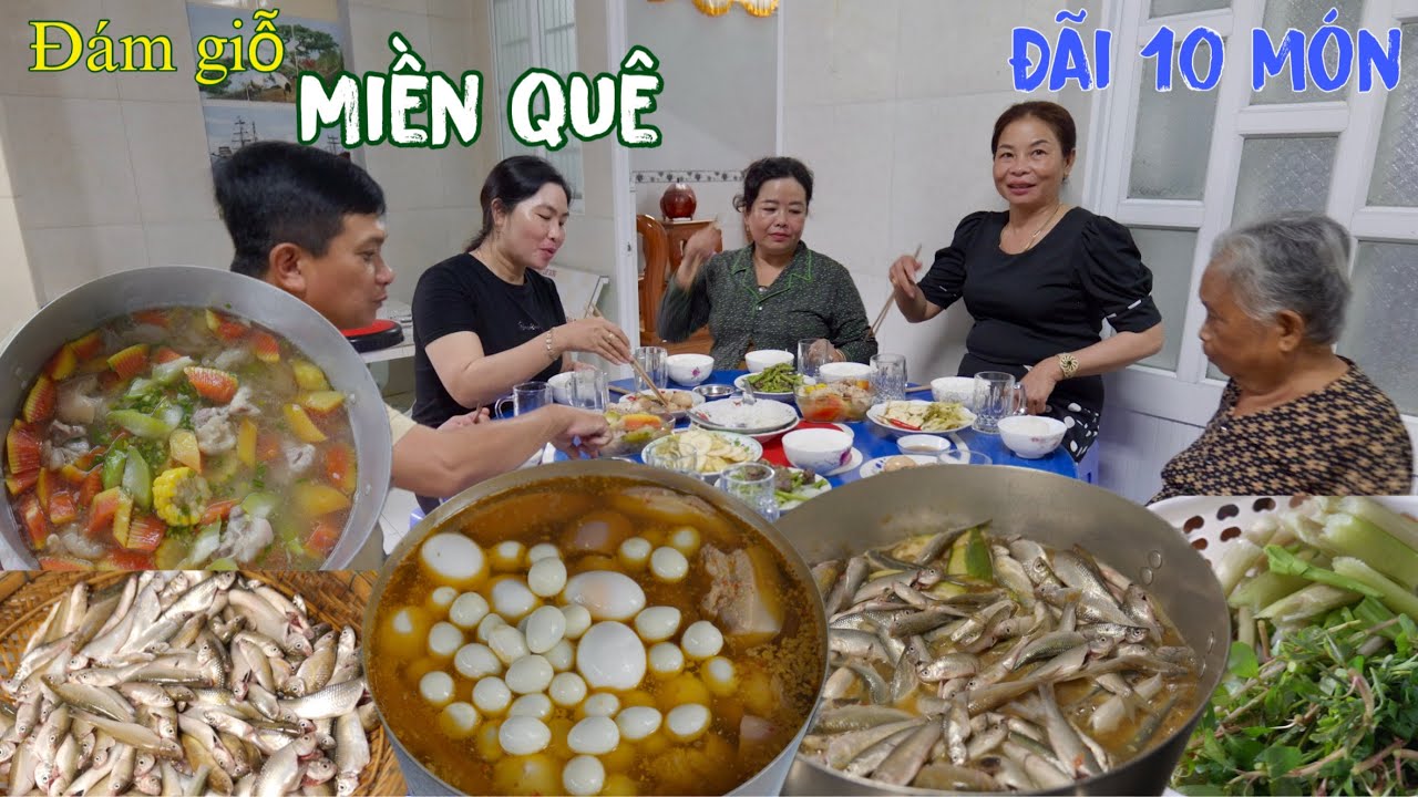 Mần Cả Chục Món Ngon Đặc Sản Mùa Nước Lũ Trong Ngày Giỗ Bà Ngoại