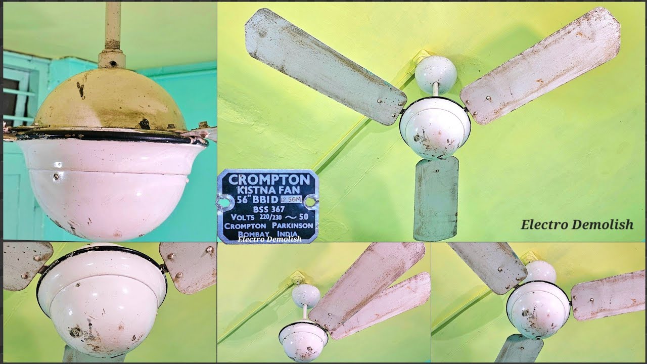 Crompton Parkinson 1940 Kistna Ball Ceiling Fan 56” | Vintage Beauty vs Teddy Bear 🐻