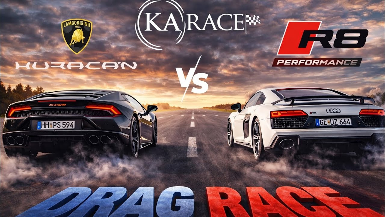 Audi R8 V10 Performance v Lamborghini Huracán LP 610-4 - Drag Race
