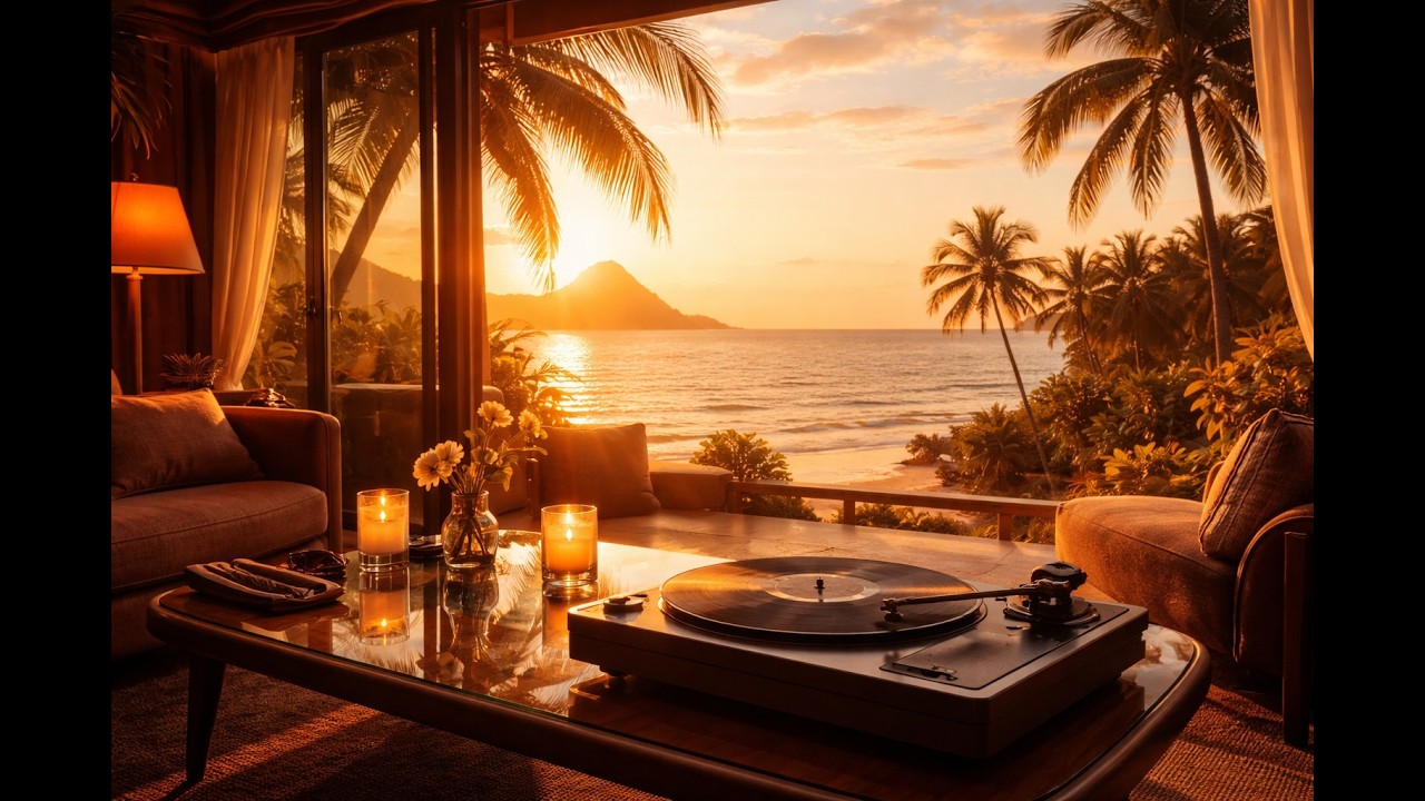 Sunset Bossa Nova Lounge 🌅 | 3 Hour Relaxing Brazilian Jazz | Vintage Vinyl Ambience