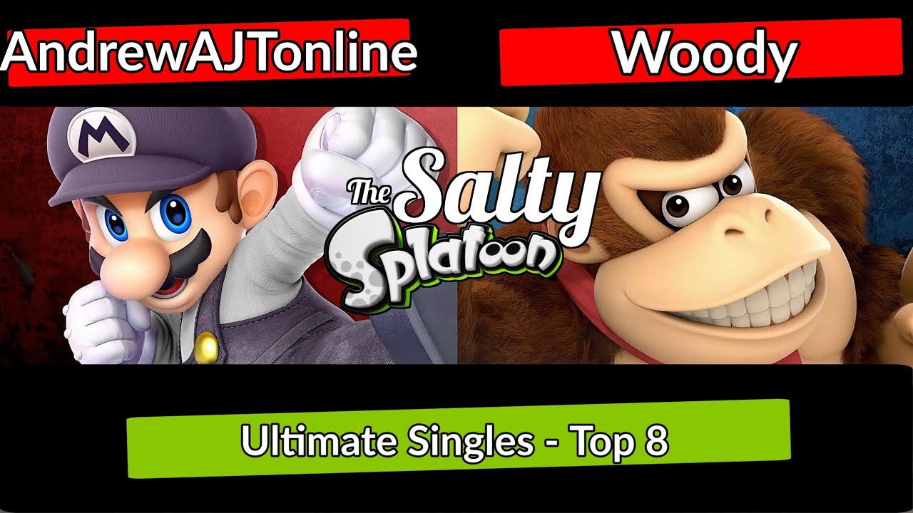 The Salty Splatoon 25 - AndrewAJTonline (Mario/DK) vs Woody (DK/Luigi/Mario) | Smash ultimate ssbu