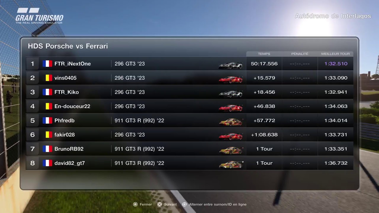 Porsche VS Ferrar By HDS / Manche 2 - Interlagos #Granturismo7