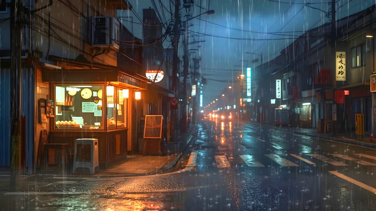 Nostalgic Tokyo Café 🌧️ Rain Lofi for Focus  Relax & Sleep.