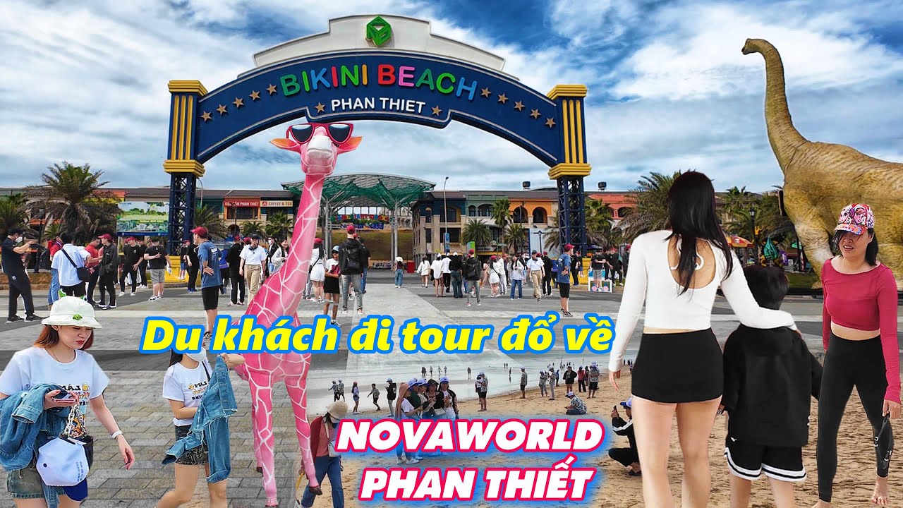 Du khách đi tour cả ngàn người đổ về du lịch Novaworld Phan Thiết đông vui nhộn nhịp đầu năm 2025