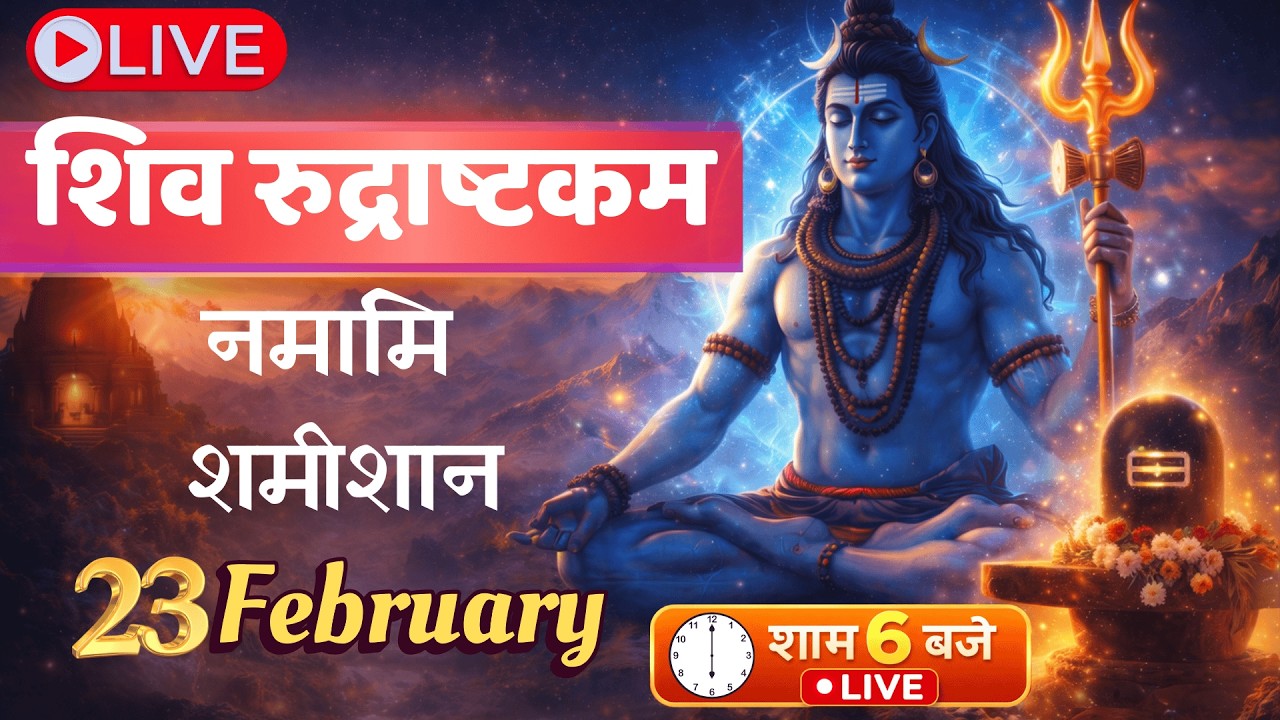 🔴 नमामि शमीशान LIVE | शिव रुद्राष्टकम | 23 फरवरी सुबह 6 बजे