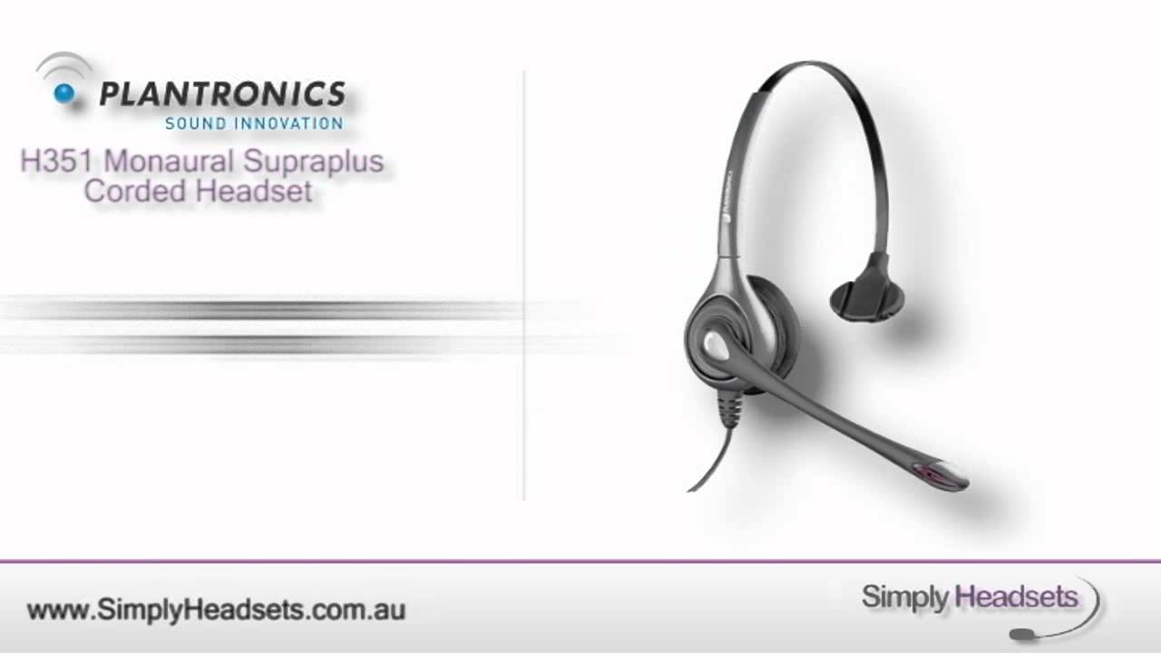 Plantronics H351 Monaural Supraplus Corded Headset Video Overview
