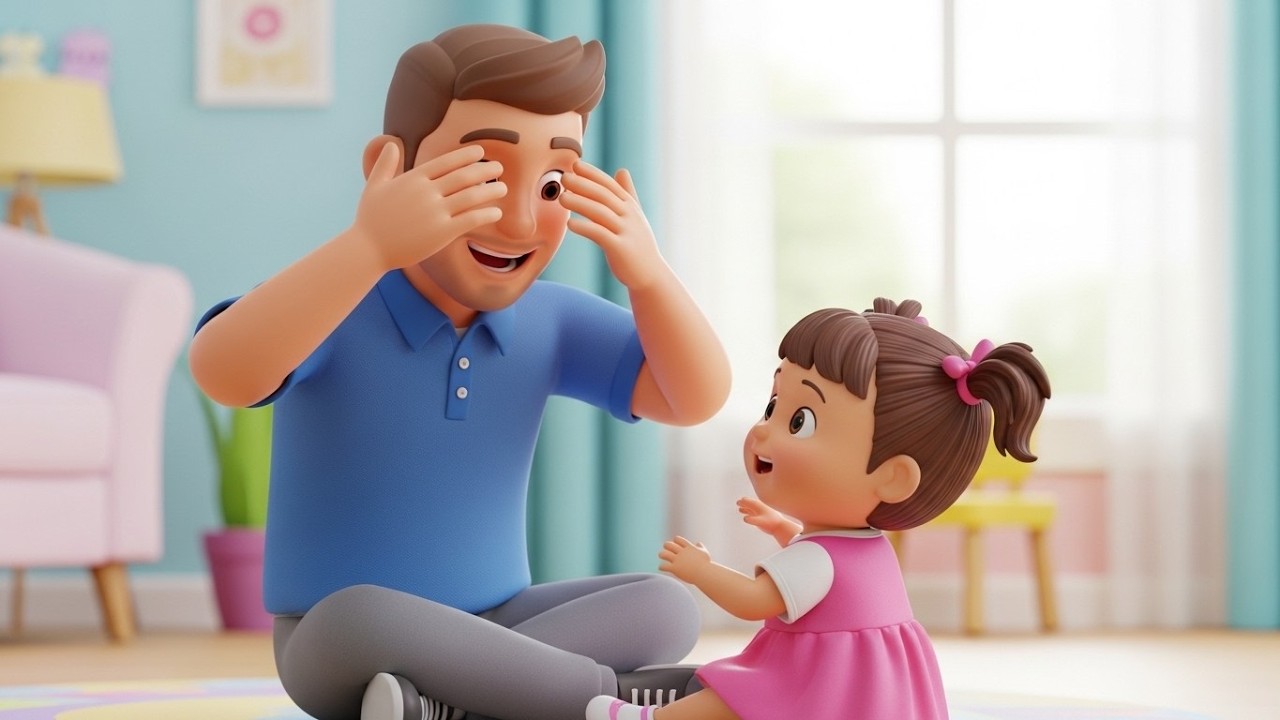 Peekaboo Song with Dad 👨‍👧 | Fun Family Nursery Rhyme for Kids | Sing Along Playtime