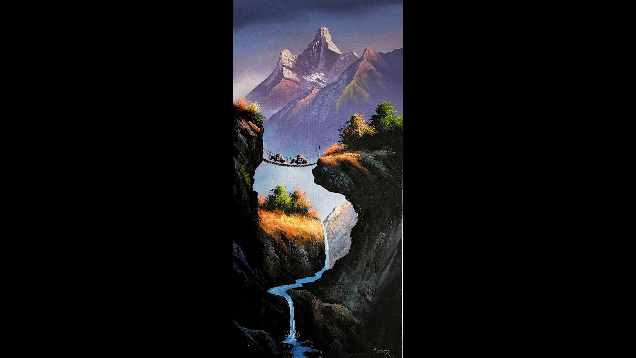 Himalayan mountain painting Nepal