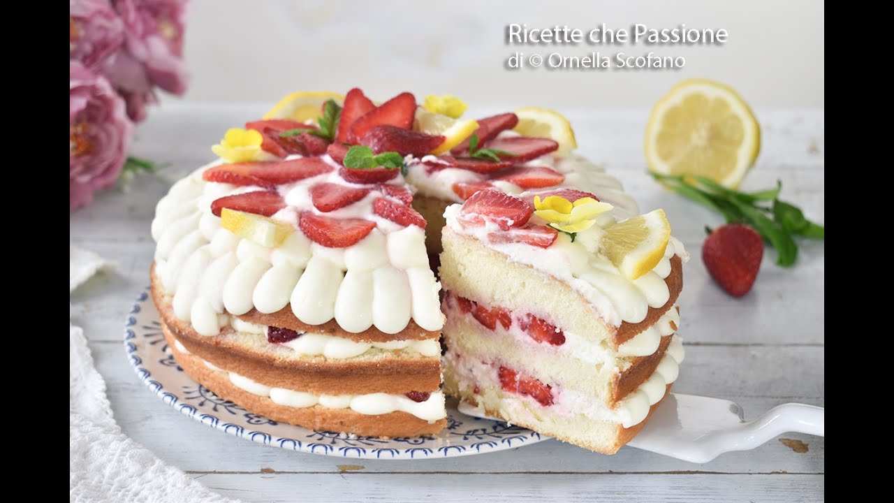 Torta limone e fragole tutti pazzi per questa torta fresca con crema e frutta - Ricette che Passione