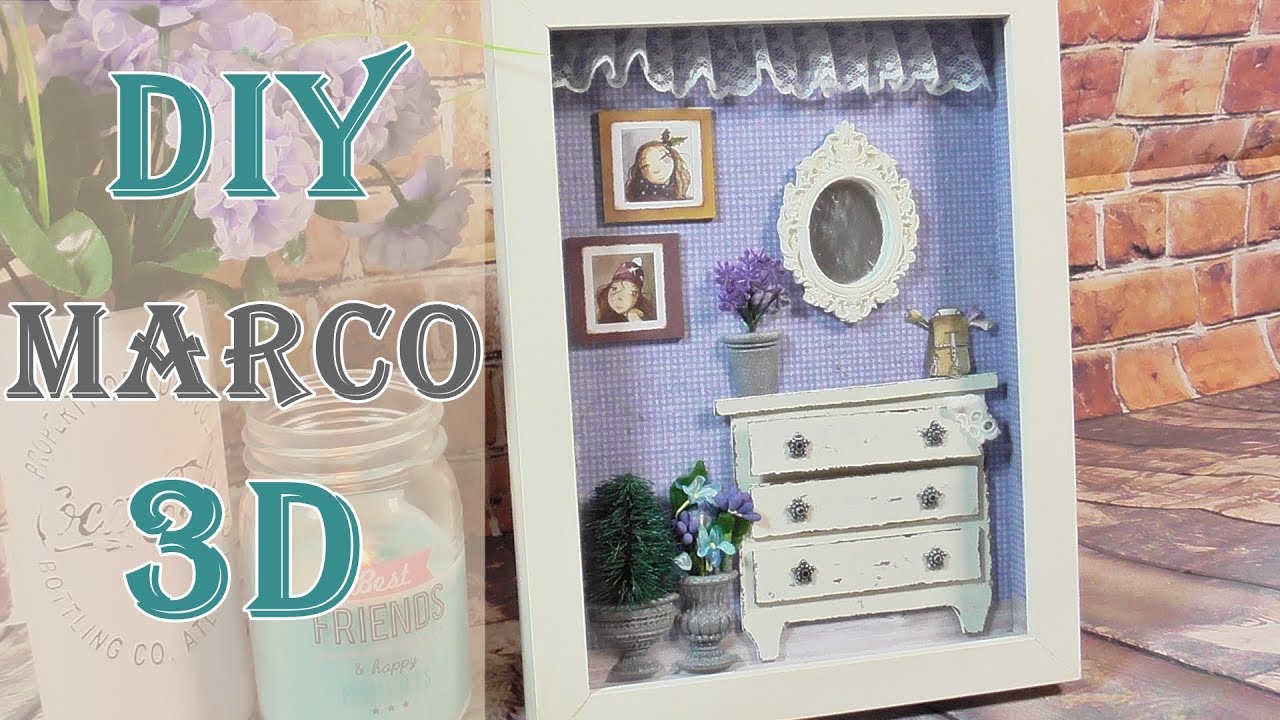 Como decorar un marco en 3D. Reciclar marco de fotos
