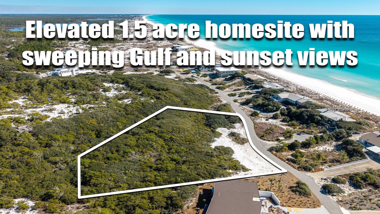 Elevated 1.5 acre homesite with sweeping Gulf and sunset views