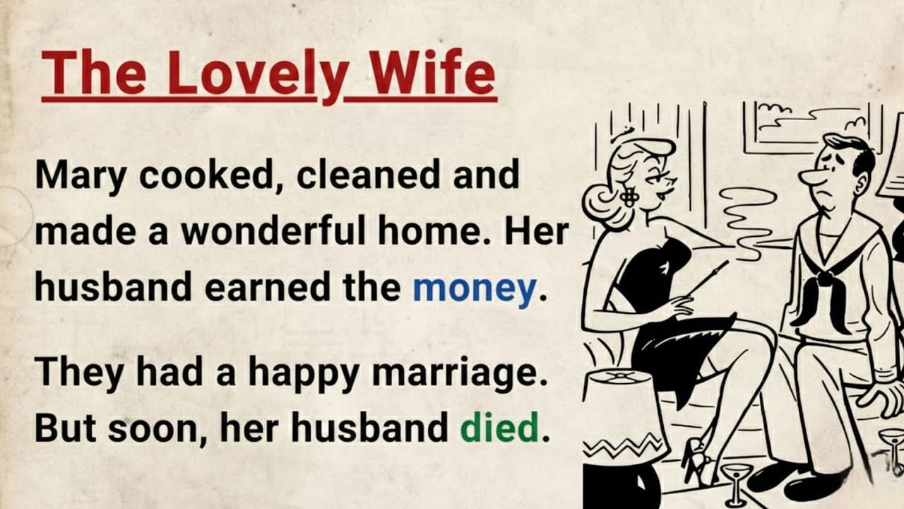 Learn English through Stories Level 3 ⭐ The Lovely Wife | Graded Reader | English Audio Podcast