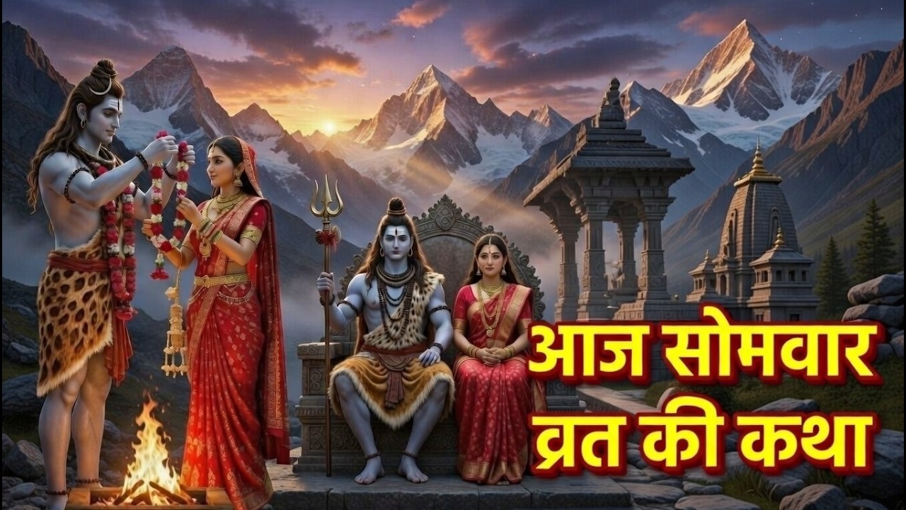 Aaj ki Somvar Vrat Katha ll सोमवार की व्रत कथा ll Somvar Shiv Parvati Katha #shiv