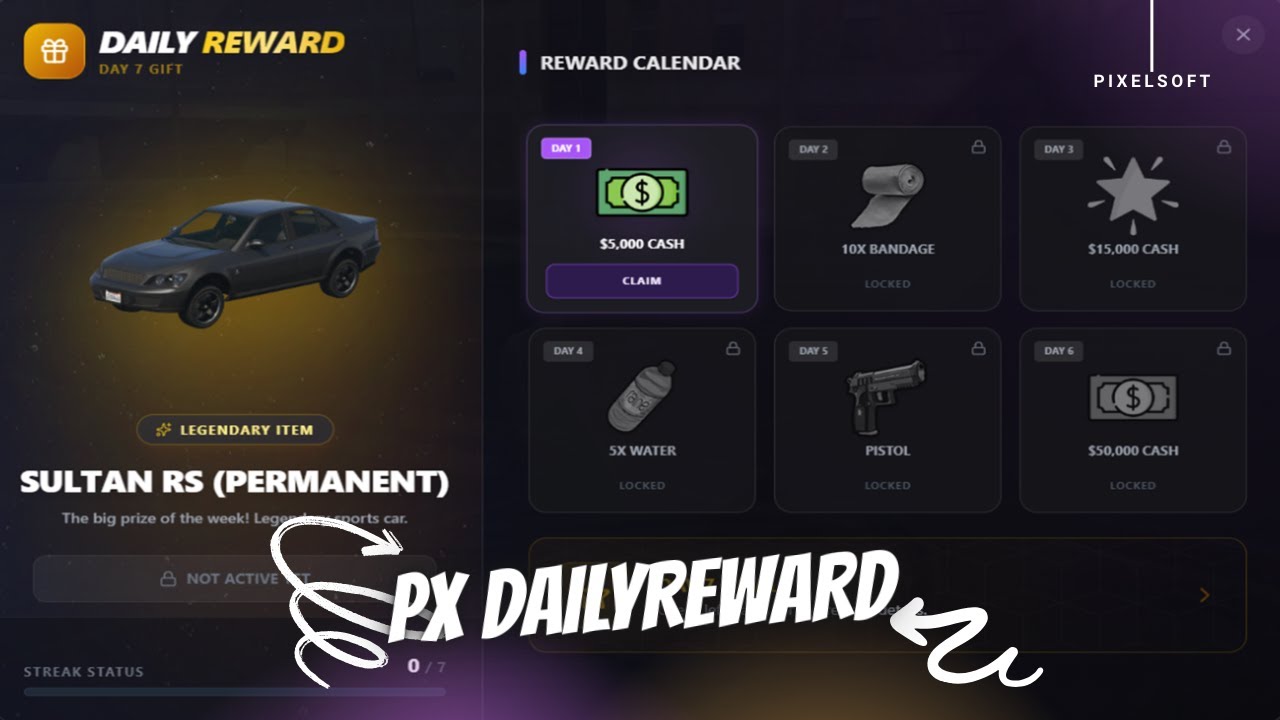 FiveM Daily Reward System 🎁 [ESX & QBCore & QBOX] [PAID] #fivem #script