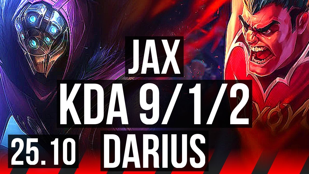 JAX vs DARIUS (TOP) | 7 solo kills, 9/1/2 | EUW Master | 25.10